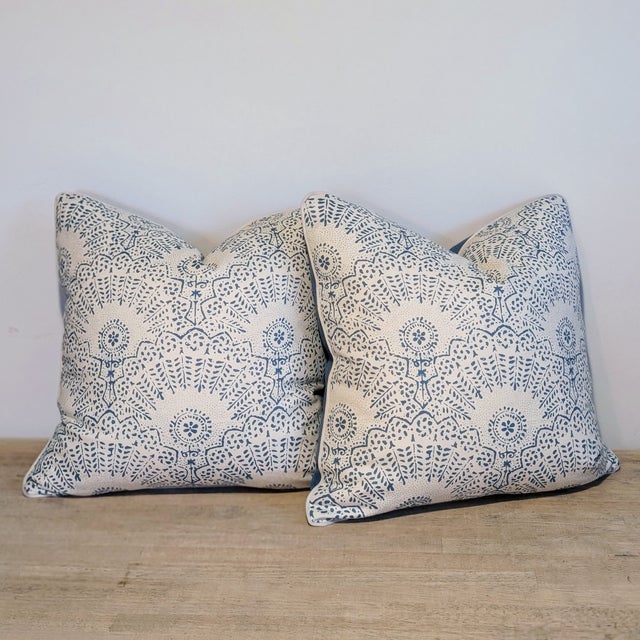 Sister Parish Appleton Pillows in Water Blue For Sale In Greensboro - Image 6 of 7