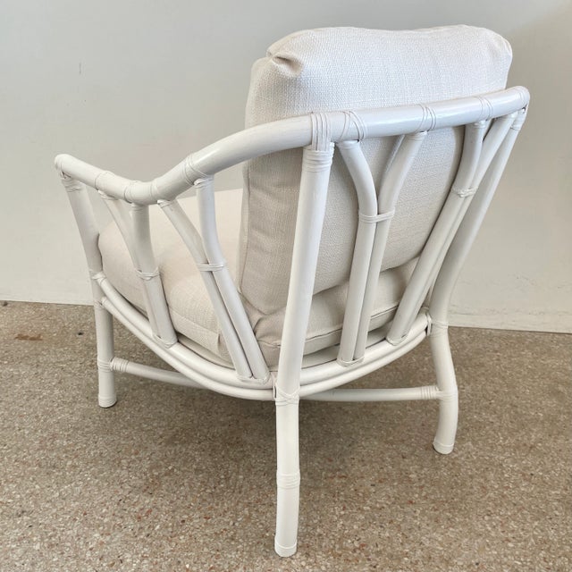 Ficks Reed Ficks Reed Club Chair Upholstered in Todd Hase High Performance For Sale - Image 4 of 13