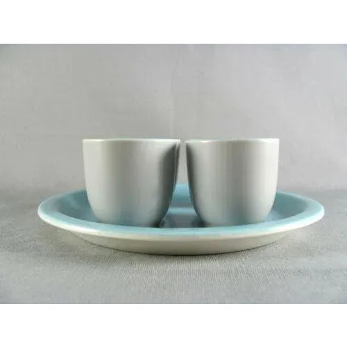 This sky blue dove gray color combination from Poole Pottery of England was manufactured from 1958 until 1981. Although...