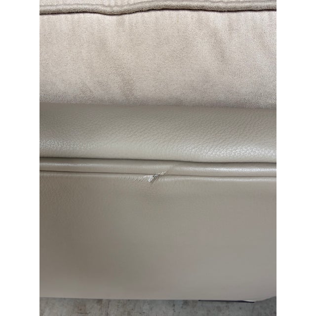 Kravet Jazz Taupe Leather & Suede Chaise For Sale - Image 9 of 12