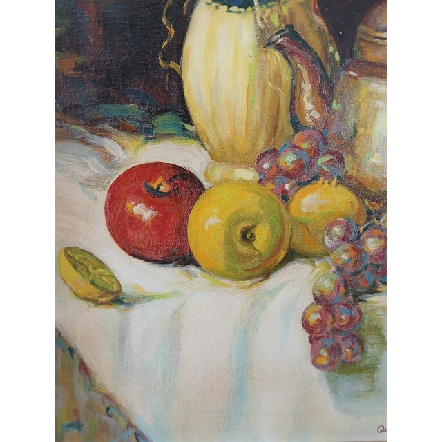 Realism Orlando S. Lagman Still Life Oil on Canvas Famous Listed Painter 1979 For Sale - Image 3 of 5