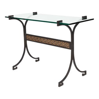 Vintage Neoclassical Style Greek Key Console Table For Sale