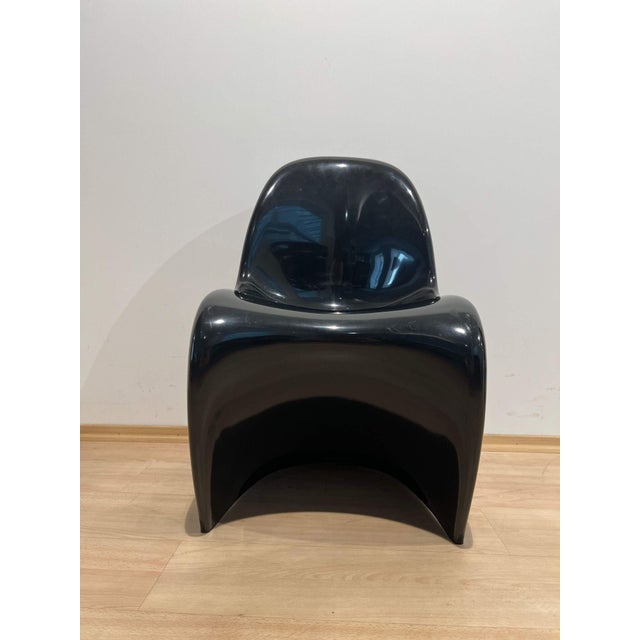 Black Panton Cantilever Chair in Black Pu by Verner Panton, Germany, 1971 For Sale - Image 8 of 18