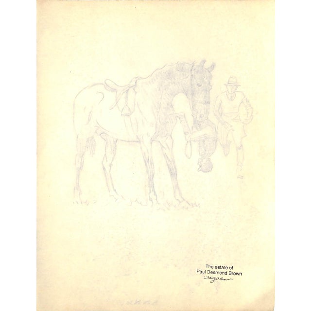 Traditional Original 1944 Pencil Drawing From Hi, Guy! The Cinderella Horse by Paul Brown 28 For Sale - Image 3 of 6