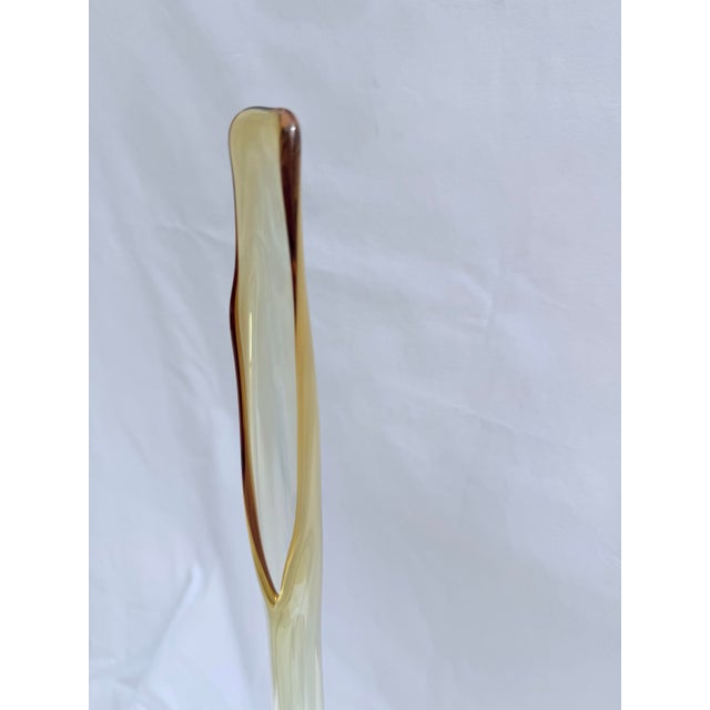 Glass Viking Epic Amber Six Petal Swung Glass Vase For Sale - Image 7 of 9