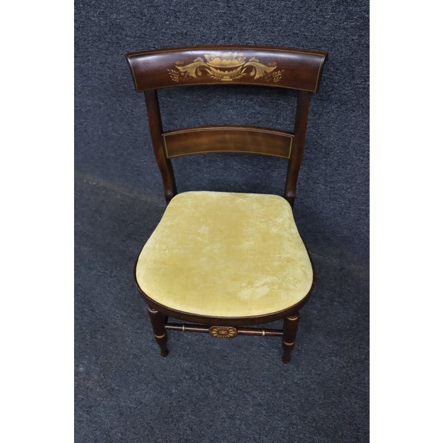 Mid 20th Century L. Hitchcock Cherry Desk Chair With Fruit Basket Stenciling For Sale - Image 5 of 12