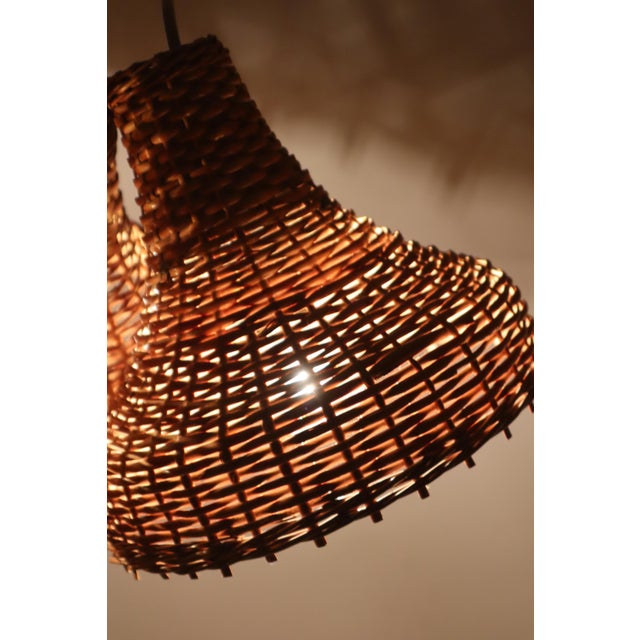Mid-Century Modern Pendant Lights in Rattan, Germany, 1960s, Set of 3 For Sale - Image 4 of 18