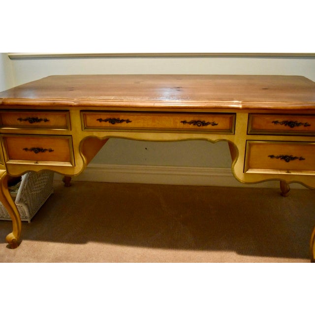 Any writer would be proud to have this beautiful, hand crafted, excellent vintage writer's desk. It has a lot of...