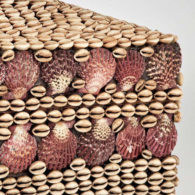 Metal Large Seashell Encrusted Lidded Box With Silvered Crustaceans For Sale - Image 7 of 9