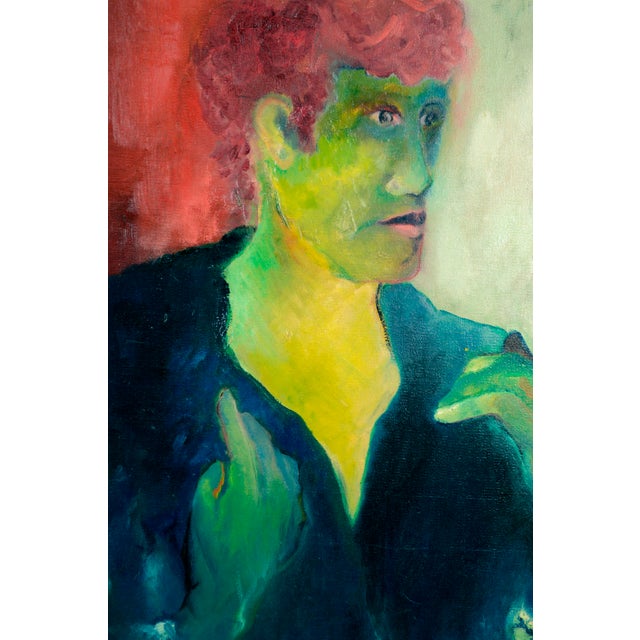 1960s Mid-Century Fauvist Portrait of a Man Oil Painting by Sydney Helfman For Sale - Image 4 of 6