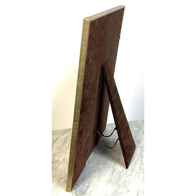 Metal 1930s French Art Deco Gilt Bronze & Black Enameled Glass Picture Frame For Sale - Image 7 of 9