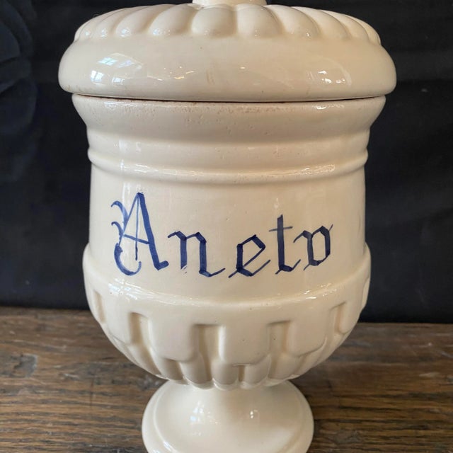 Italian Antique Italian Apothecary Jar Venetian Aneto Porcelain Urn Large For Sale - Image 3 of 10