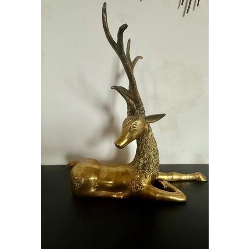 Gold Bronze Deers from Maison Jansen, 1970s, Set of 2 For Sale - Image 8 of 12