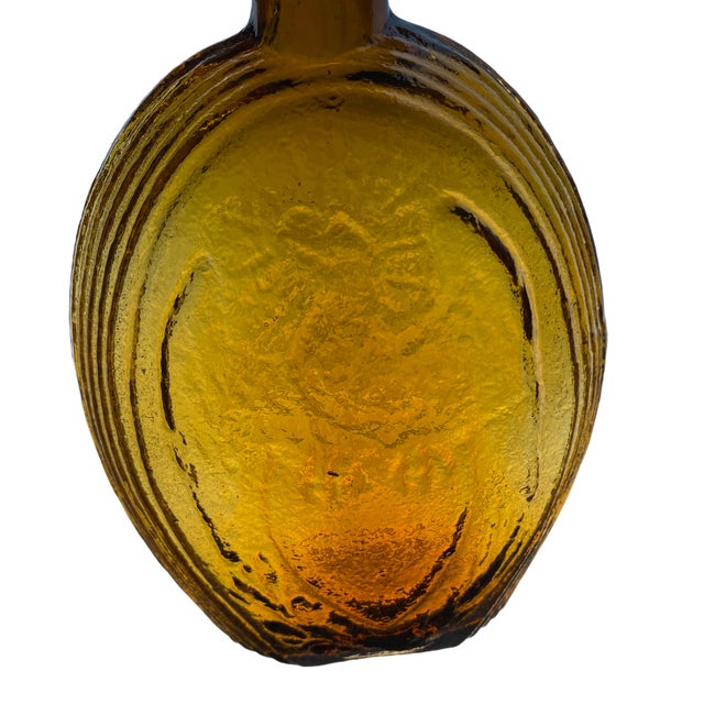 "For Our Country" Eagle & Flag Historical New Jersey Glass Flask For Sale - Image 4 of 7
