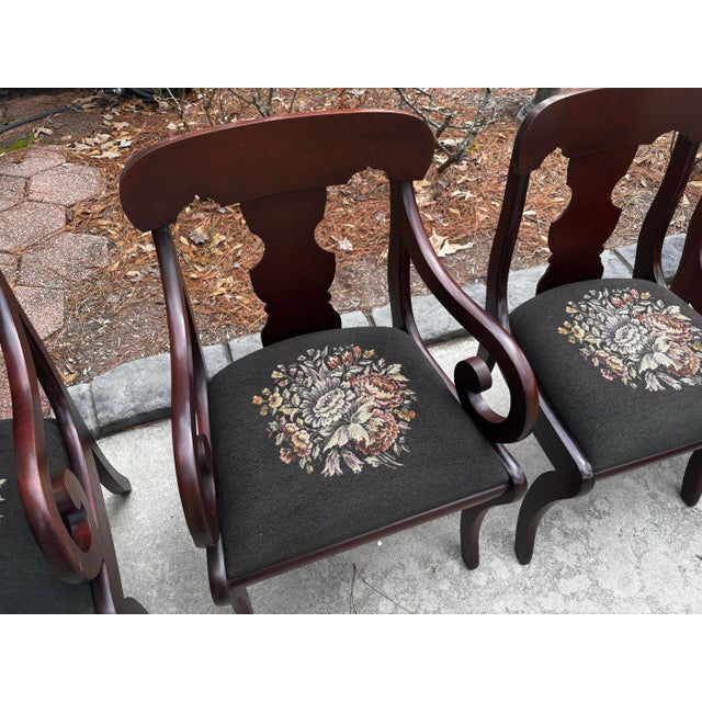 1960s 1960s One Drop Leaf Table and Seven Chairs For Sale - Image 5 of 7