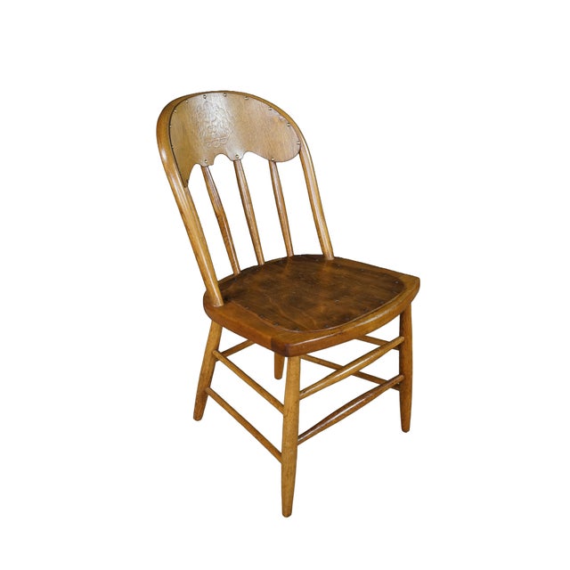 This is a beautiful set of four vintage continuous-bow farmhouse Windsor-style dining chairs, masterfully crafted from...