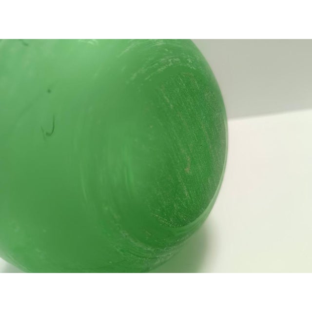 Green Green Blown Scavo Glass Tulip Vase attributed to Cenedese, Italy, 1960s For Sale - Image 8 of 9