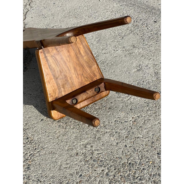 Sculptural High-Back Chair in Olive Wood, France, 1960s For Sale - Image 6 of 9
