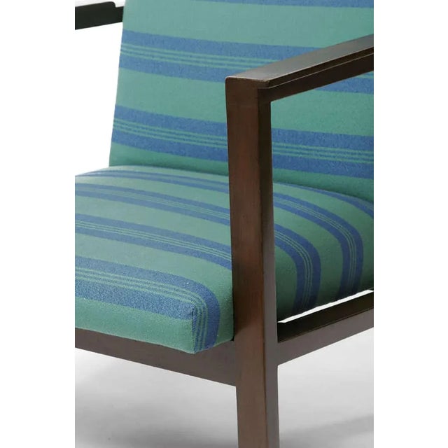 Wood Edward Wormley Walnut Open-Arm Lounge Chairs - a Pair For Sale - Image 7 of 8