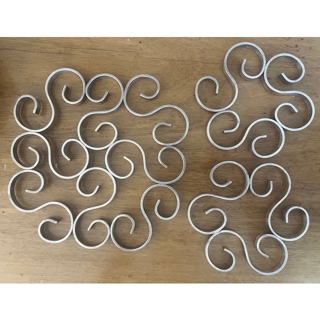 1960s Christofle Silverplated Arabesque Scrolling Trivet Set of 3, C. 1960's For Sale - Image 5 of 16