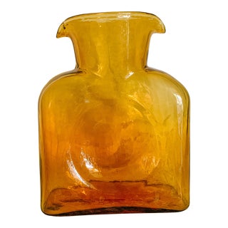 Mid Century Blenko Water Pitcher in Amber For Sale
