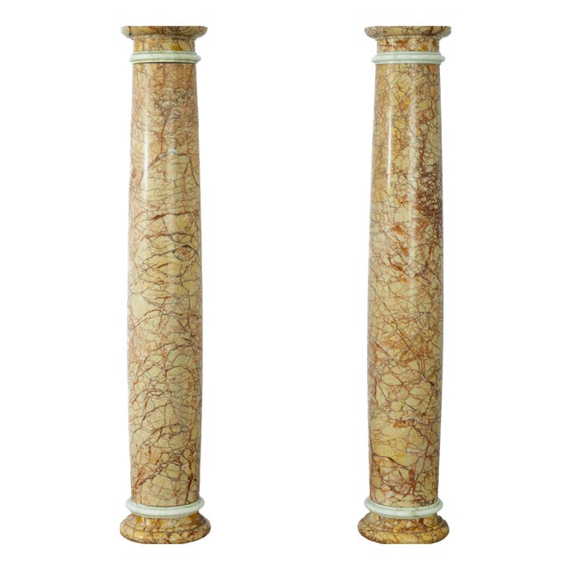 Antique Italian Marble Columns, Set of 2 For Sale