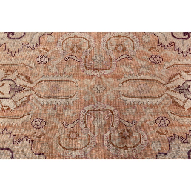 Late 19th Century Indian Amritsar Botanic Handmade Wool Rug For Sale In New York - Image 6 of 8