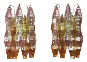 Poliedri Wall Lamps in Murano Glass in the style of Venini, 1950s, Set of 2