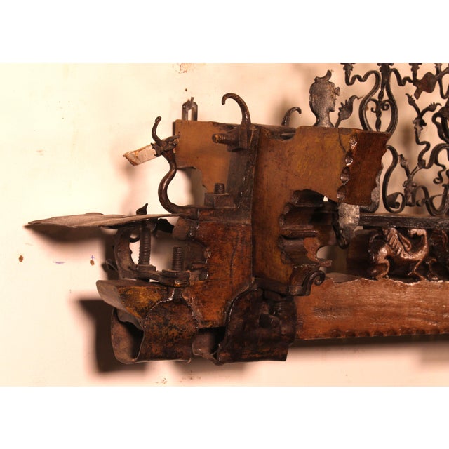 Early 19th Century Sicilian Cart Axle in Wood and Wrought Iron For Sale - Image 13 of 14