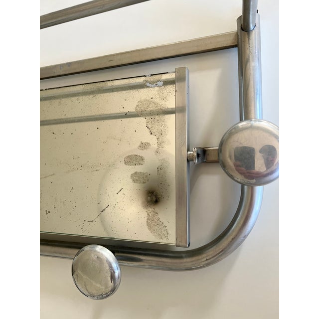 Vintage French Coat Rack with Mirror, 1940s For Sale - Image 11 of 12