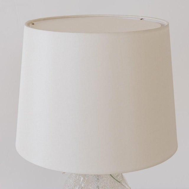 White 1940s Pair of Italian Murano Glass Lamps For Sale - Image 8 of 15