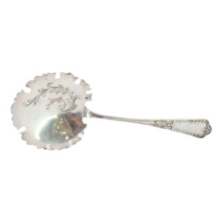 Silver Sauce Spoon with Reliefs and Grooves For Sale