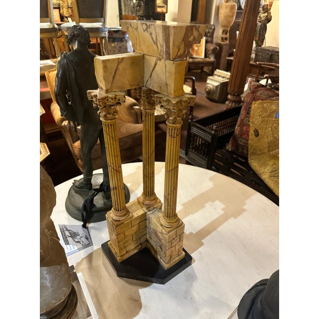 Mid 19th Century Mid 19th Century Grand Tour Giallo Antico Model of the Temple of Vespasian For Sale - Image 5 of 9