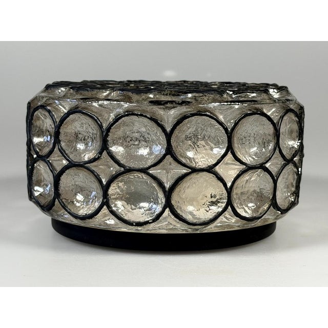 Vintage Ceiling Lamp in Glass and Metal from Glashütte Limburg, Germany, 1960s For Sale - Image 9 of 18