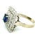 Vintage Sapphire & Diamond Square Cluster Ring in 14k White Gold, Size 7 For Sale - Image 11 of 13