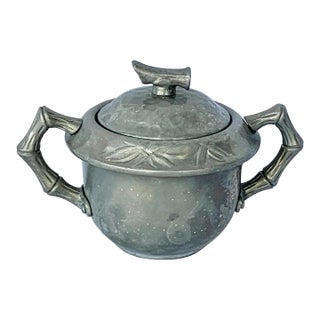 Vintage Faux Bamboo Aluminum Sugar Container For Sale