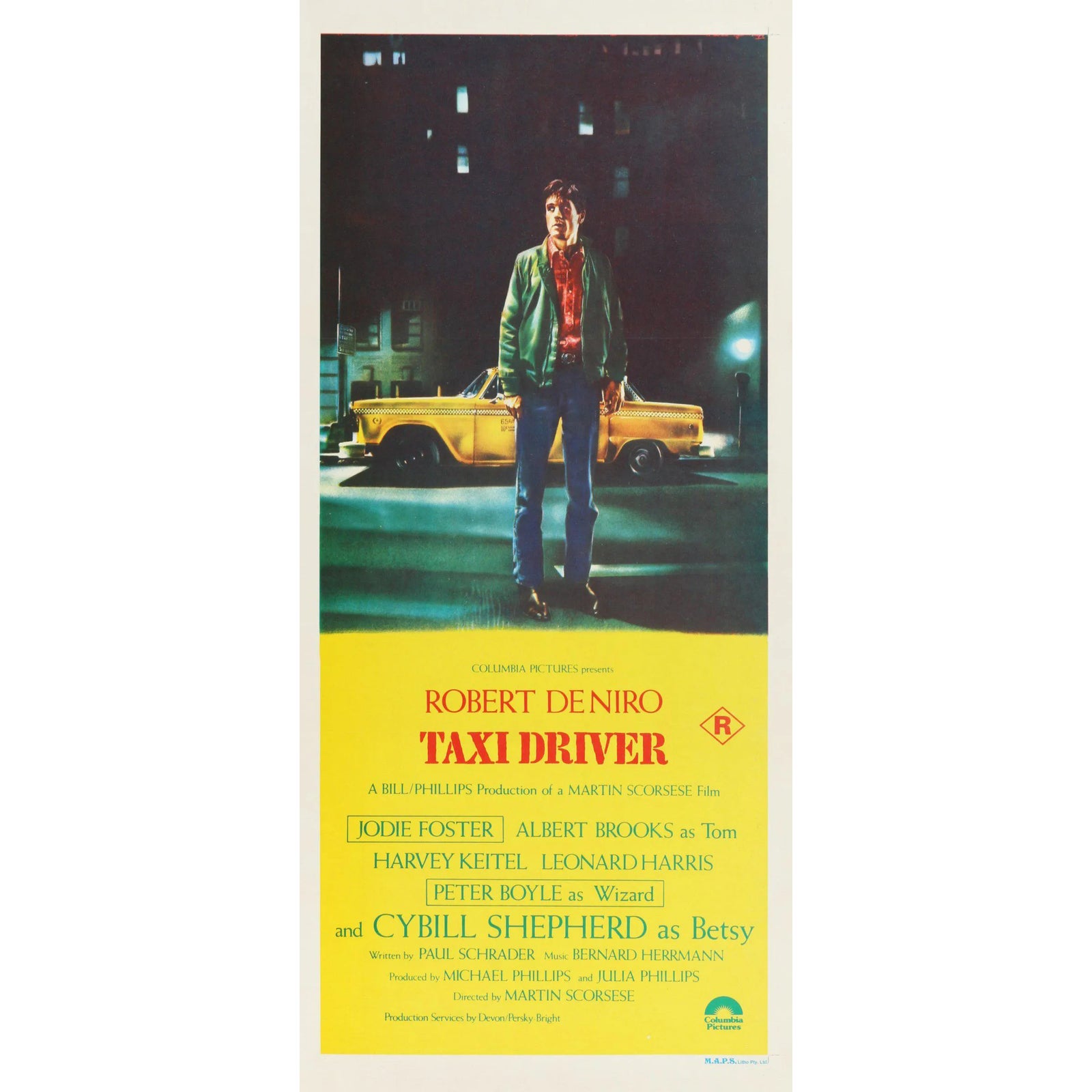 Taxi Driver Original Vintage Movie Poster, Australian, 1976 | Chairish