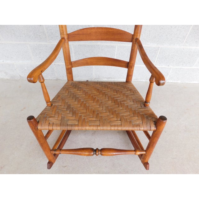 Wood Antique 19th Century New England Shaker Maple Rocker For Sale - Image 7 of 12