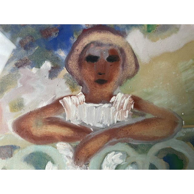 Mid-Century Modern Marga Groove-Marcovic, Girl at the Balustrade, Original Watercolor For Sale - Image 3 of 17