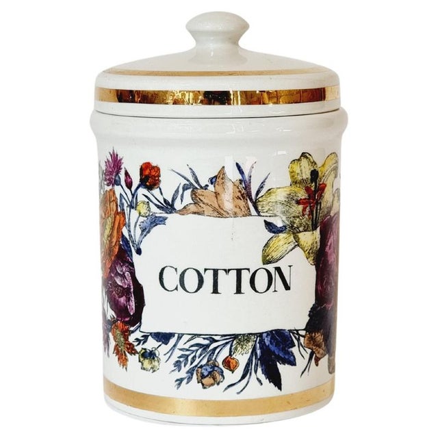 Lidded Cotton Jar by Piero Fornasetti, Mid-1900s For Sale - Image 9 of 9