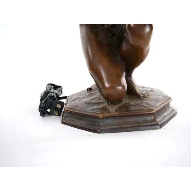 19th Century Fine Quality Bronze Figural Lamp For Sale In New York - Image 6 of 13