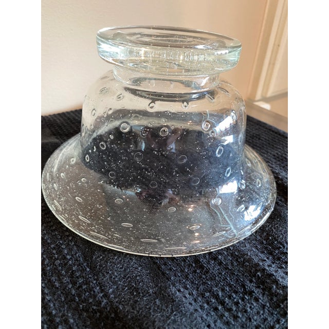 1950s 1950s Hand-Blown Bubble Seeded Glass Bowl For Sale - Image 5 of 6