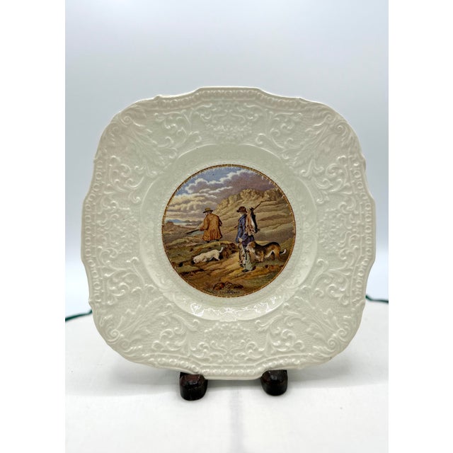 1900 - 1909 Antique Rare Royal Cauldon "Ridgewood" Sportsman Pattern Plates - Set of 6 For Sale - Image 5 of 9