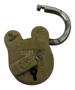 Antique Brass Chopps & Co. Lock With Key