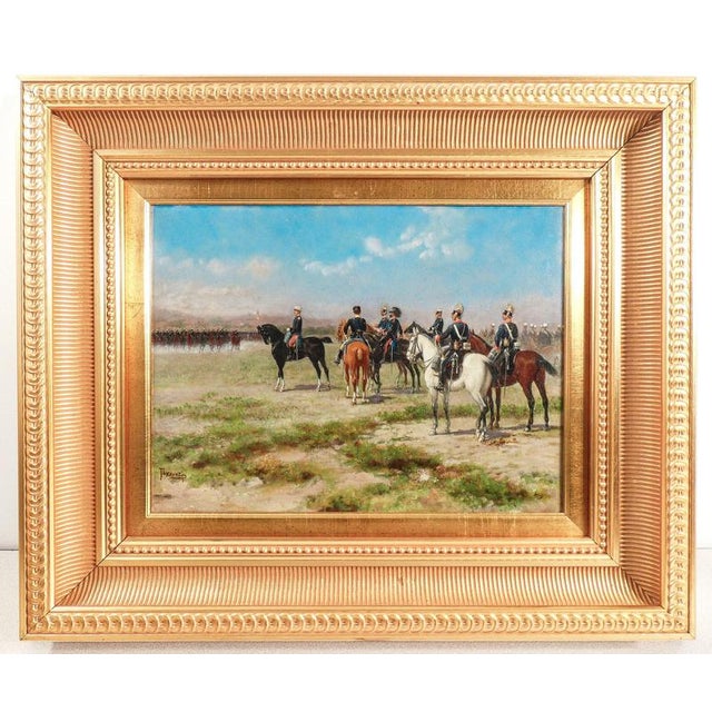 Sebastiano Panunzi, Military Maneuvers, Oil Painting, Framed For Sale - Image 16 of 16