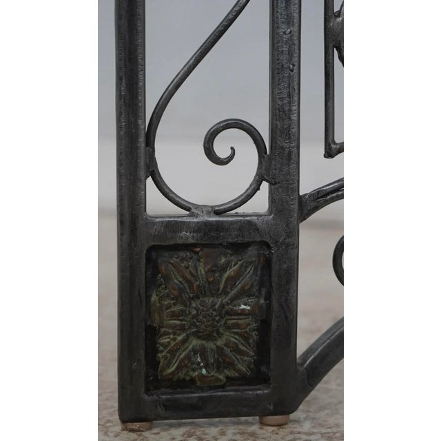 Black Vintage Maitland Smith Iron & Bronze 2 Section Room Dividers - Set of 2 For Sale - Image 8 of 8