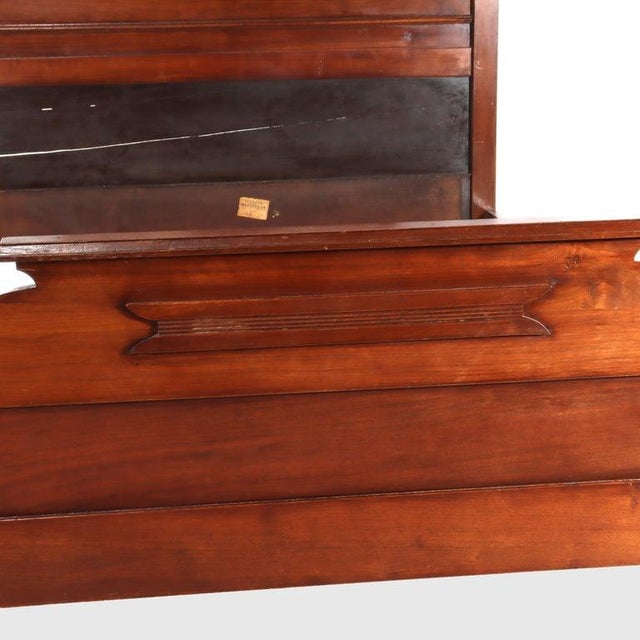 1900 - 1909 Antique Eastlake Chip Carved Walnut Full Size Bed C1900 For Sale - Image 5 of 17