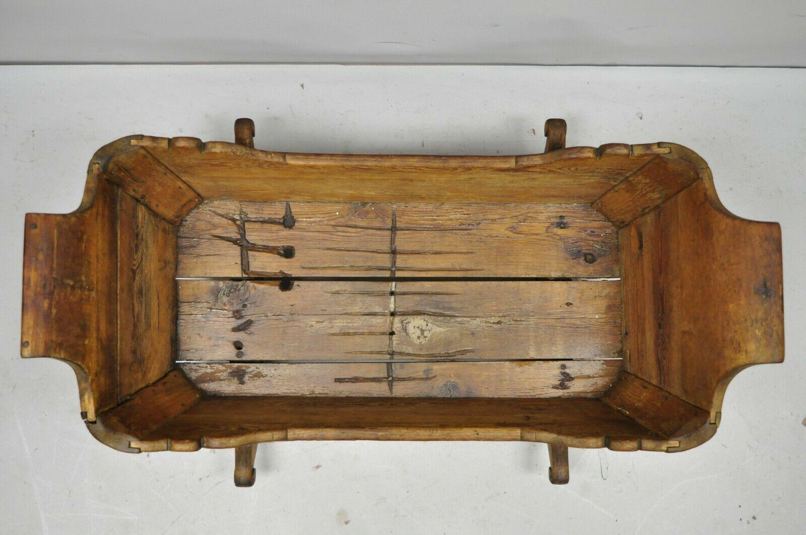 primitive antique wooden baby cradle