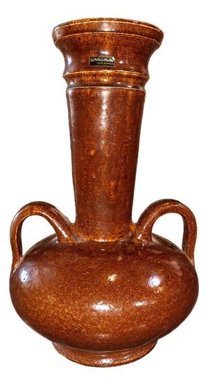 Large Glazed Stoneware Vase with Handles Accolay Potters, 1950s