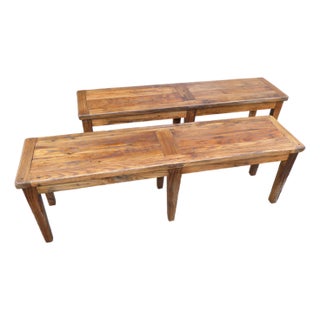1800's Chestnut Benches For Sale